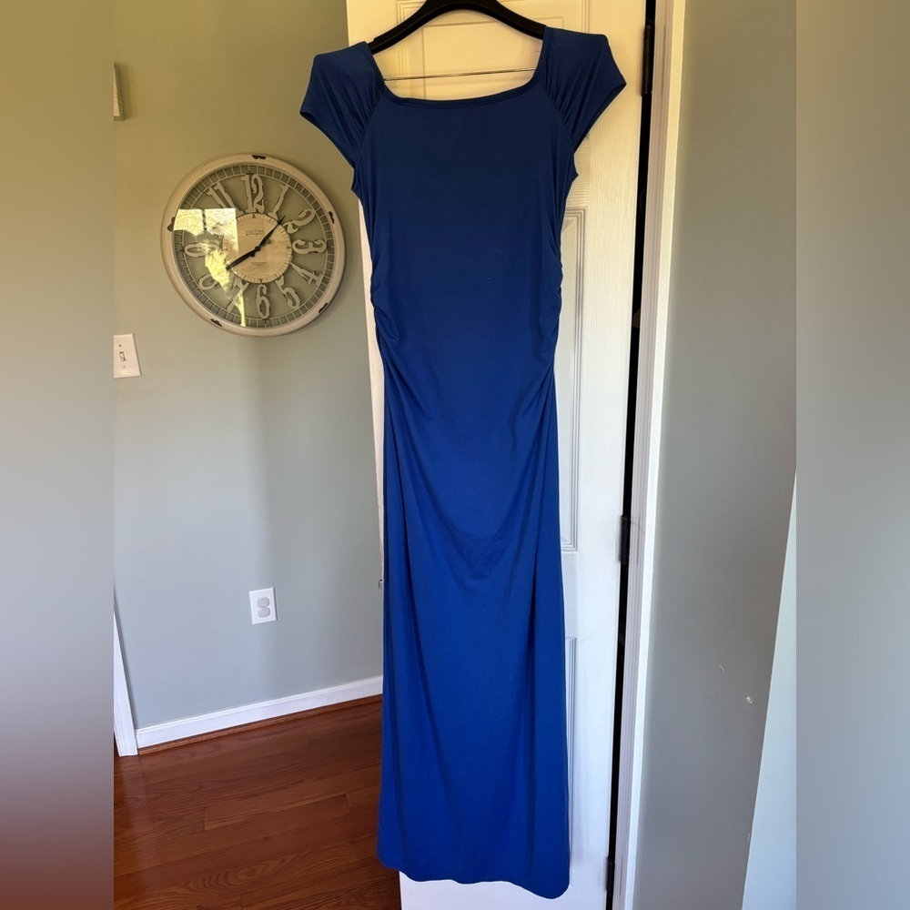 Mother Bee Maternity Vibrant Blue long dress size medium- beautiful & elegant